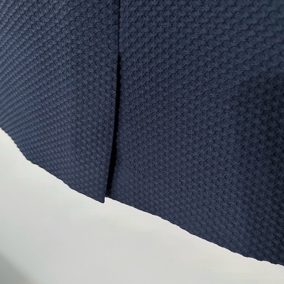 NWT Hugo Boss Davika Mock Neck Textured Sheath Dress in Blue - Picture 6 of 11